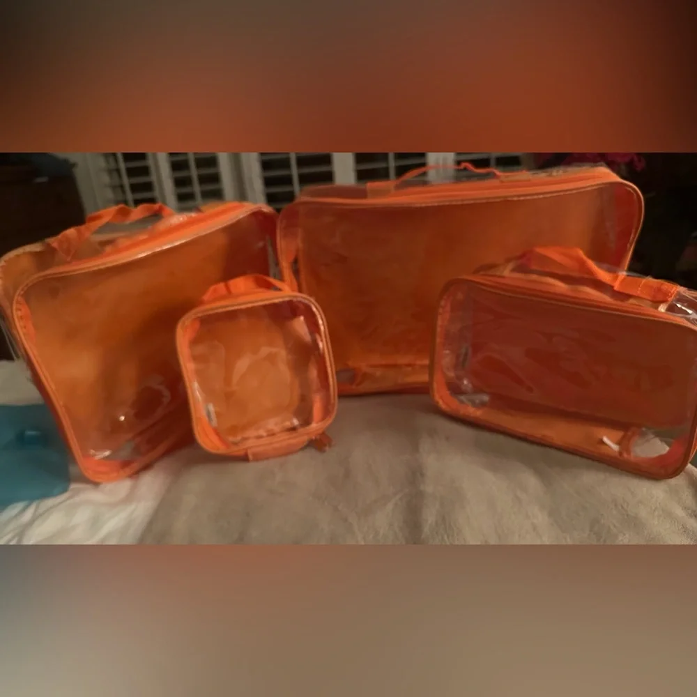 EZPacking.com Set of 4 Orange Transparent Travel Bags